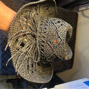 Elegant black flexible Woven Hat